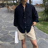 Linnenmix oversized shirt - stijlvolle casual herenhemden