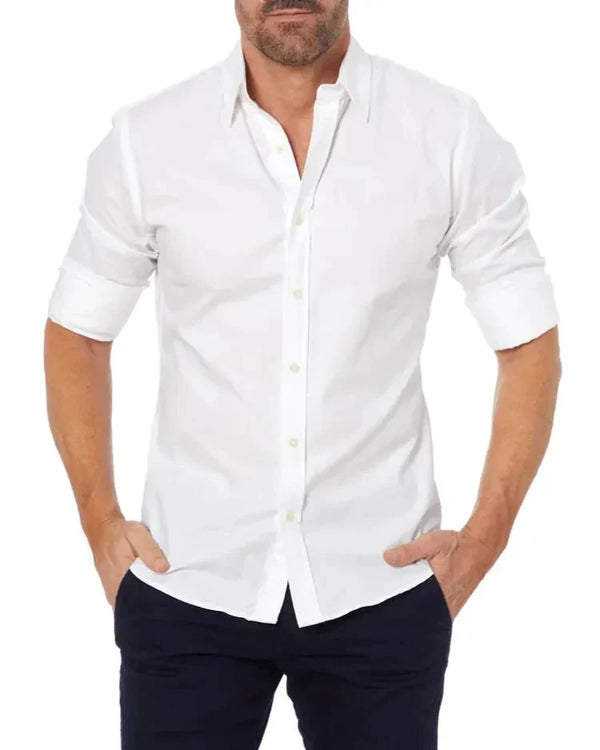 Heren slim fit avondhemd - eigentijdse lange mouwen button-up voor smart-casual evenementen