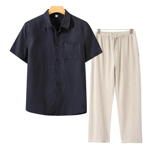 2-delige set voor mannen: casual shirt en broek - relaxte pasvorm voor elke dag