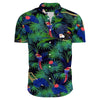 Heren casual bloemenoverhemd met korte mouwen - groene en rode patroon voor zomerse uitjes