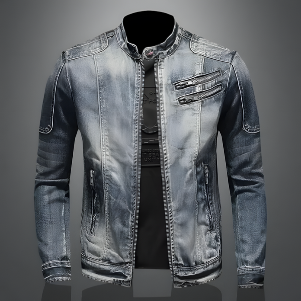 Denim motorjack - eigentijdse casual heren buitenjas