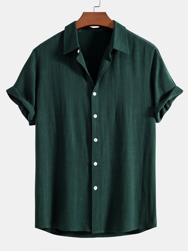 Heren korte mouw shirt - lichtgewicht zomeroutfit met stijlvolle button-up design voor dagelijks gebruik