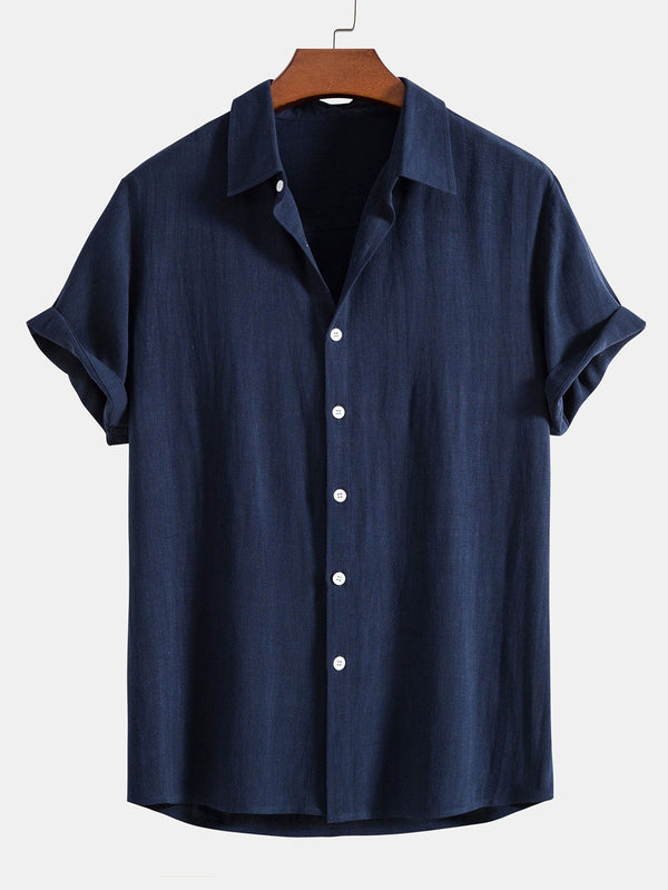 Heren korte mouw shirt - lichtgewicht zomeroutfit met stijlvolle button-up design voor dagelijks gebruik