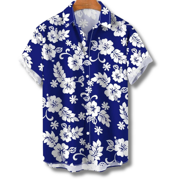 Bloemenpatroon kortemouwen shirt - veelzijdig casual herenoverhemd