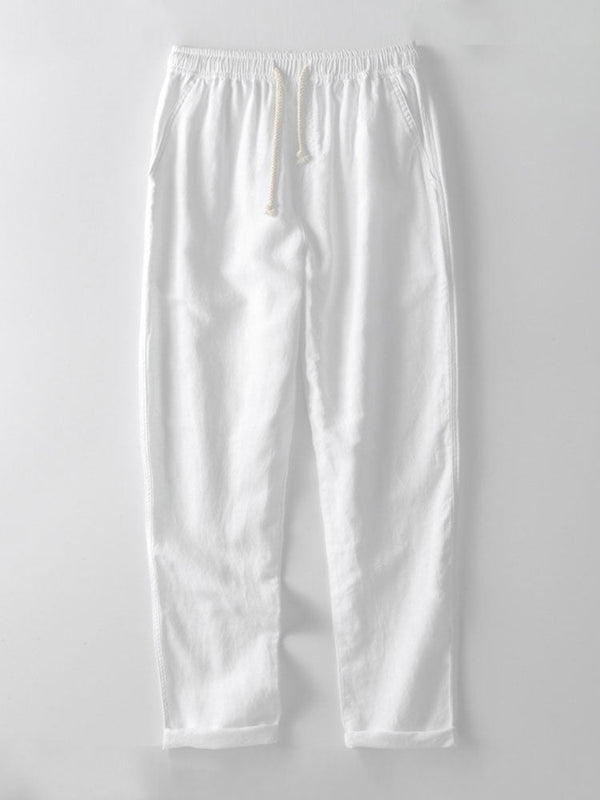 2-delig herenshirt en broekset - gestreepte lichte zomeroutfit voor dagtochten
