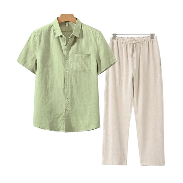 2-delige set voor mannen: casual shirt en broek - relaxte pasvorm voor elke dag