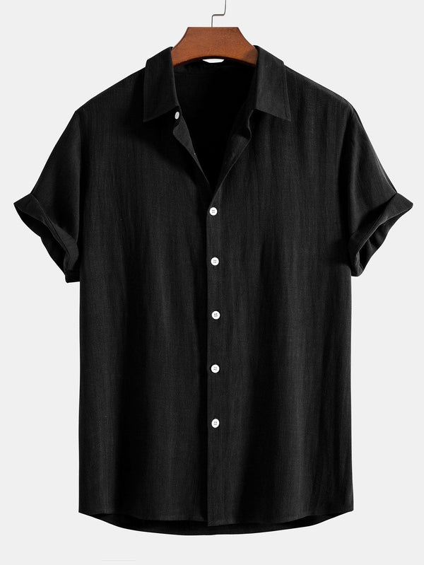 Heren korte mouw shirt - lichtgewicht zomeroutfit met stijlvolle button-up design voor dagelijks gebruik