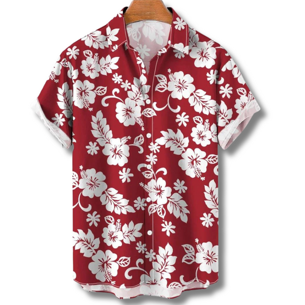 Bloemenpatroon kortemouwen shirt - veelzijdig casual herenoverhemd