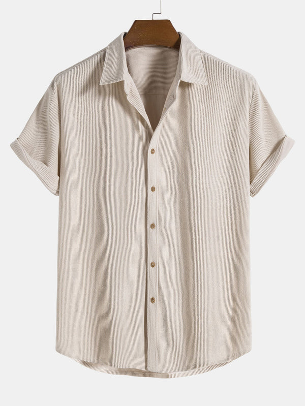 2-delige mannen set met korte mouwen - ribbed shirt en shorts