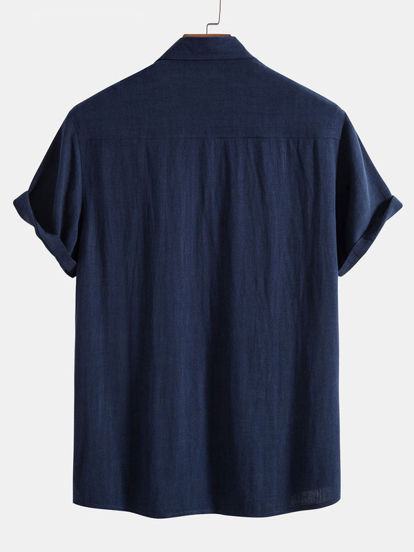 Heren korte mouw shirt - lichtgewicht zomeroutfit met stijlvolle button-up design voor dagelijks gebruik