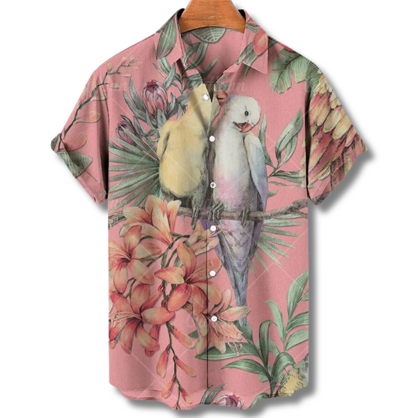 Bloemenpatroon kortemouwen shirt - veelzijdig casual herenoverhemd