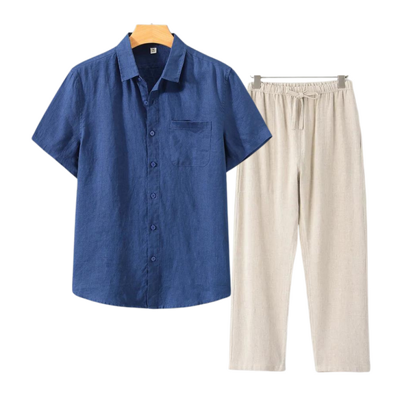 2-delige set voor mannen: casual shirt en broek - relaxte pasvorm voor elke dag