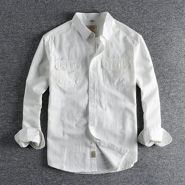 Heren langemouwen werkshirt - stevige stof casual kleding voor elke dag