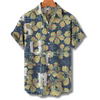 Bloemenpatroon kortemouwen shirt - veelzijdig casual herenoverhemd