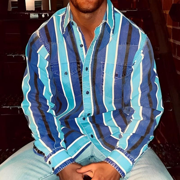 Heren gestreepte lange mouw shirt - stijlvolle casual top voor dagelijks gebruik
