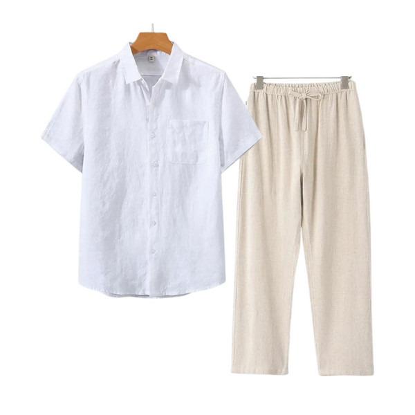 2-delige set voor mannen: casual shirt en broek - relaxte pasvorm voor elke dag