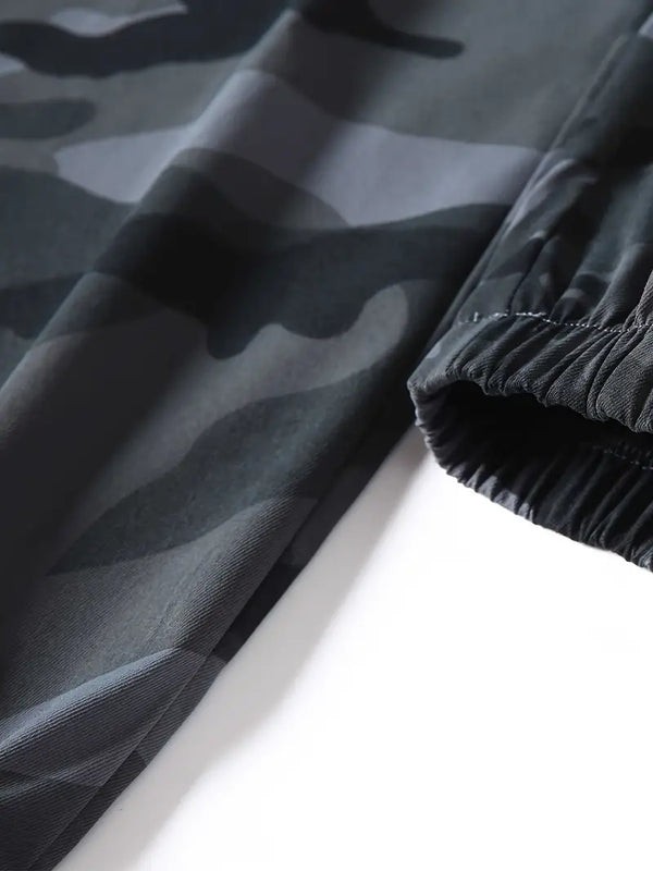 Heren camo grijze cargo broeken - functionele alledaagse mode met relaxte fit