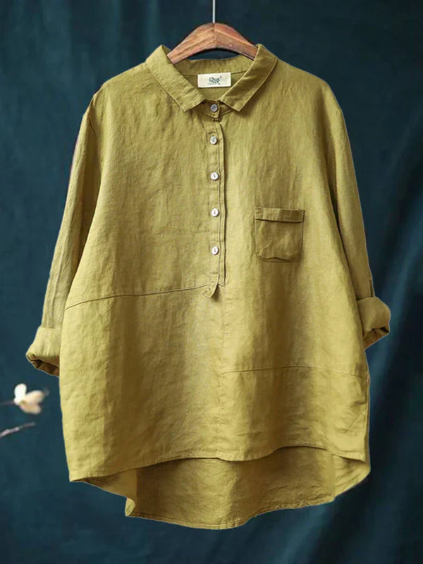 Heren casual shirt van lichtgewicht linnen - ontspannen pasvorm, veelzijdige stijl, gemakkelijk in onderhoud