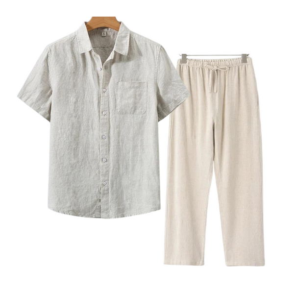 2-delige set voor mannen: casual shirt en broek - relaxte pasvorm voor elke dag