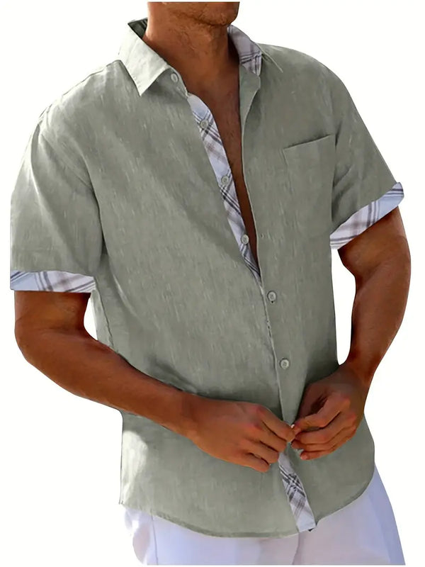 Heren casual zomershirt - lichtgewicht button-up met korte mouwen voor ontspanning op vakantie