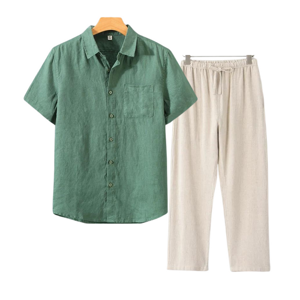 2-delige set voor mannen: casual shirt en broek - relaxte pasvorm voor elke dag