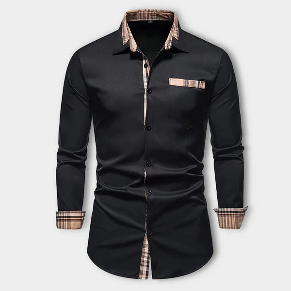 Heren smart casual shirt met geruit detail - eigentijdse fit kantoorkleding voor mannen