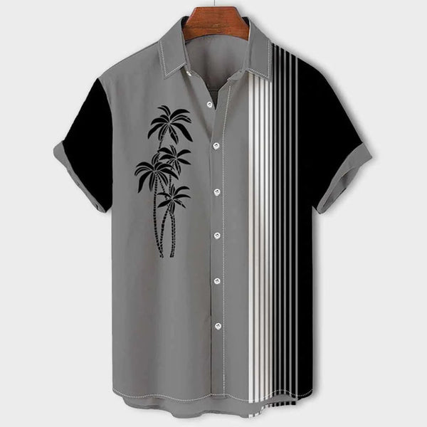 Heren kortemanige shirt met tropische print - lichte stof voor zomerse uitjes