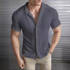 Heren casual overhemd slim fit - ademend kort mouw avondkleding, stijlvolle uitstraling