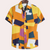Heren korte mouwen shirt met geometrische print - lichtgewicht ontwerp voor alledaagse ontspanning