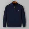 Heren ribgebreide trui met ritssluiting - trendy casual herfstknitwear voor dagelijks gebruik