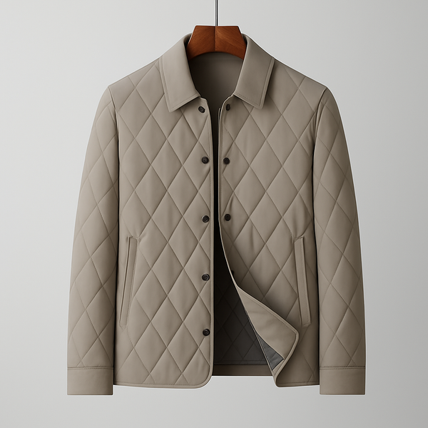 Leren gewatteerd jack voor heren - lichtgewicht, stijlvolle buitenkleding voor casual en kantoorlook