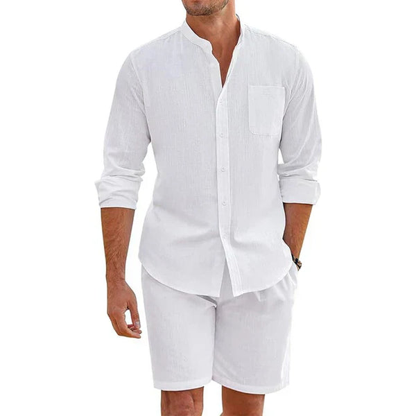 2-delige casual heren overhemden en shorts set - ademende zomerkleding voor ontspannen uitjes