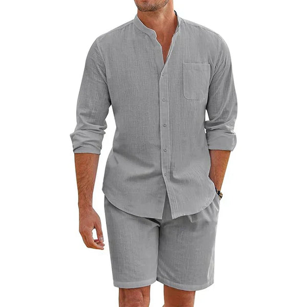 2-delige casual heren overhemden en shorts set - ademende zomerkleding voor ontspannen uitjes
