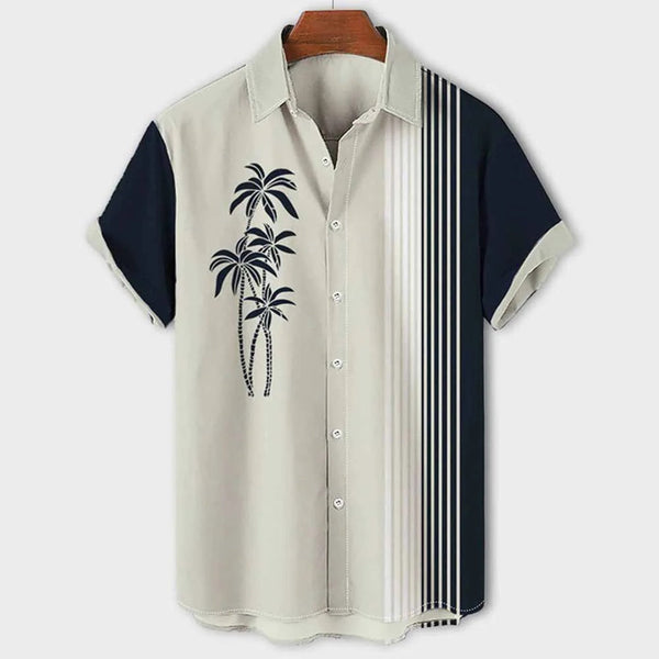 Heren kortemanige shirt met tropische print - lichte stof voor zomerse uitjes