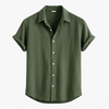 Heren korte mouw linnen shirt - ademend en relaxed fit casual top