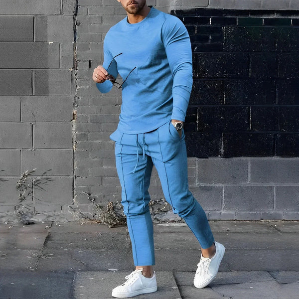 2-delige set met lange mouwen en broek - modieuze loungewear voor mannen