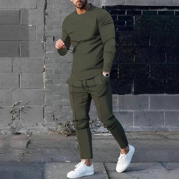 2-delige set met lange mouwen en broek - modieuze loungewear voor mannen