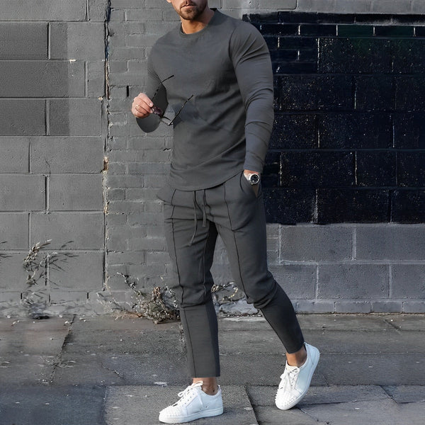 2-delige set met lange mouwen en broek - modieuze loungewear voor mannen
