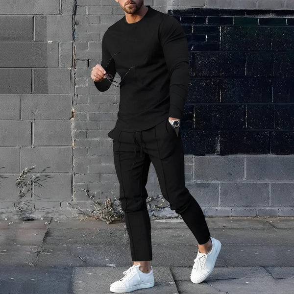 2-delige set met lange mouwen en broek - modieuze loungewear voor mannen