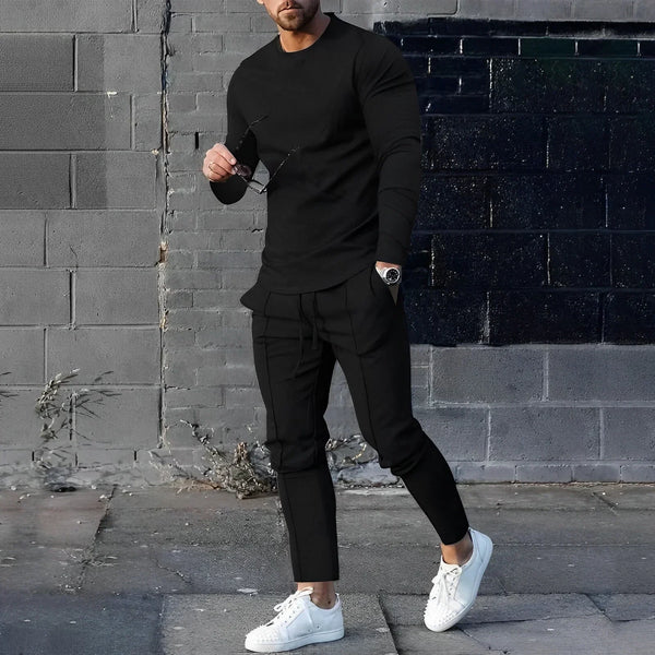 2-delige set met lange mouwen en broek - modieuze loungewear voor mannen