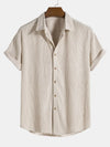 Heren kortemouwen overhemd van lichte ribstof voor casual uitjes - veelzijdige zomer button-up