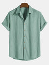 Heren kortemouwen overhemd van lichte ribstof voor casual uitjes - veelzijdige zomer button-up