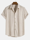 Heren kortemouwen overhemd van lichte ribstof voor casual uitjes - veelzijdige zomer button-up