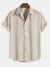 Heren kortemouwen overhemd van lichte ribstof voor casual uitjes - veelzijdige zomer button-up