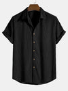 Heren kortemouwen overhemd van lichte ribstof voor casual uitjes - veelzijdige zomer button-up