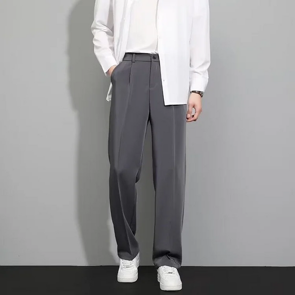 Heren slim fit smart broeken voor kantoor en avondkleding - klassiek formele pantalon
