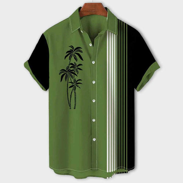 Heren kortemanige shirt met tropische print - lichte stof voor zomerse uitjes