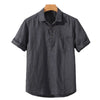 Korte mouwen linnen polo shirt - casual mannen zomer shirt