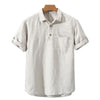 Korte mouwen linnen polo shirt - casual mannen zomer shirt