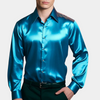 Heren satijnen shirt - glanzende formele avondkleding - stijlvolle lange mouwen